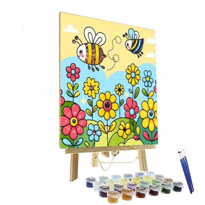 Happy Honey Bee Number Painting