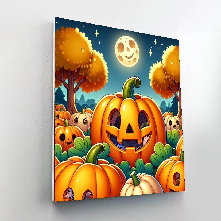 Joyful Jack-o'-lantern Number Painting