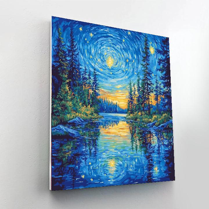 Van Gogh Inspired Night Sky Reflections  Paint By Numbers