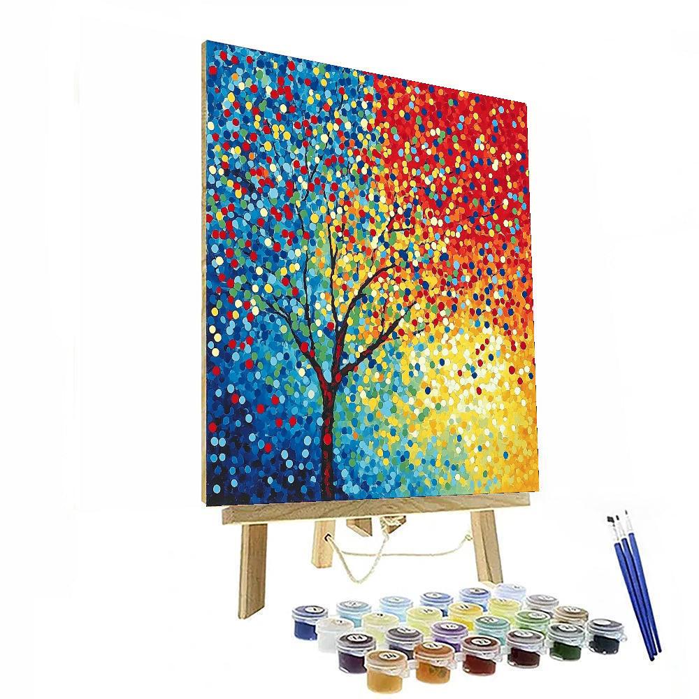 Georges Seurat Inspired Abstract Color Dance  Numbered Painting Kits