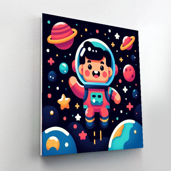 Friendly Astronaut Paint By Numbers Art