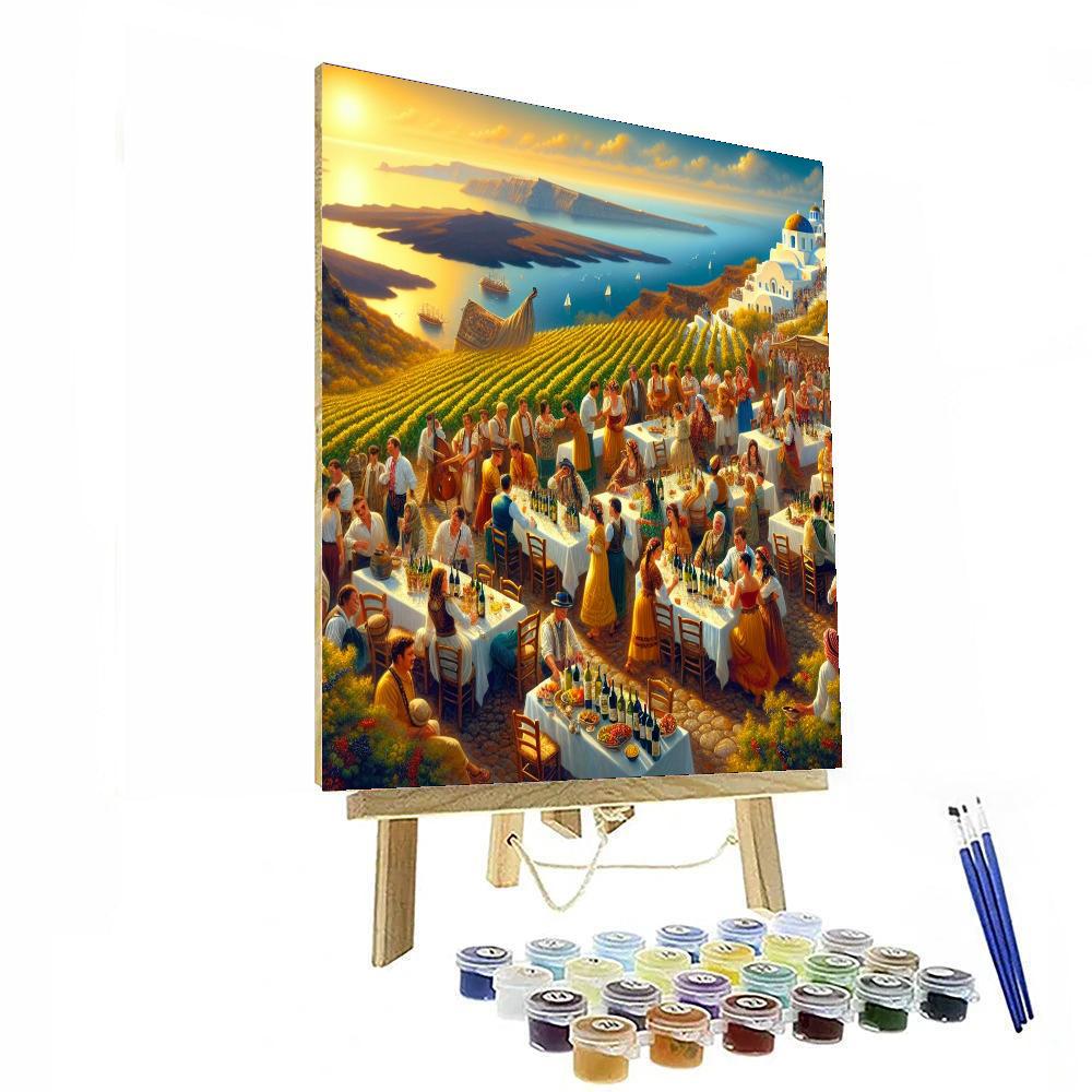 Santorini Wine Festival - Greece Paint By Numbers Art
