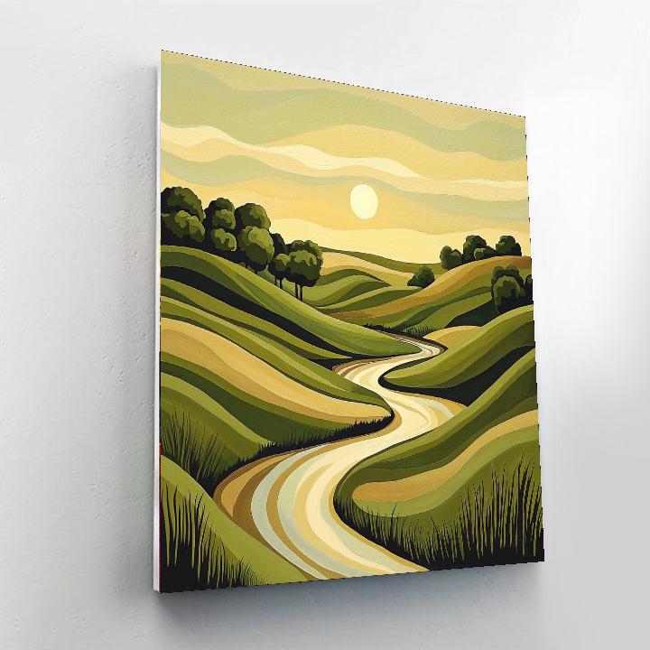 Nandalal Bose Inspired Whispers Of Verdant Vistas  Painting Number Kit