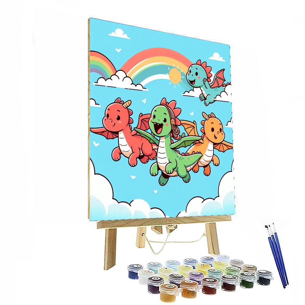 Dashing Dragon Riders Paint By Numbers Art