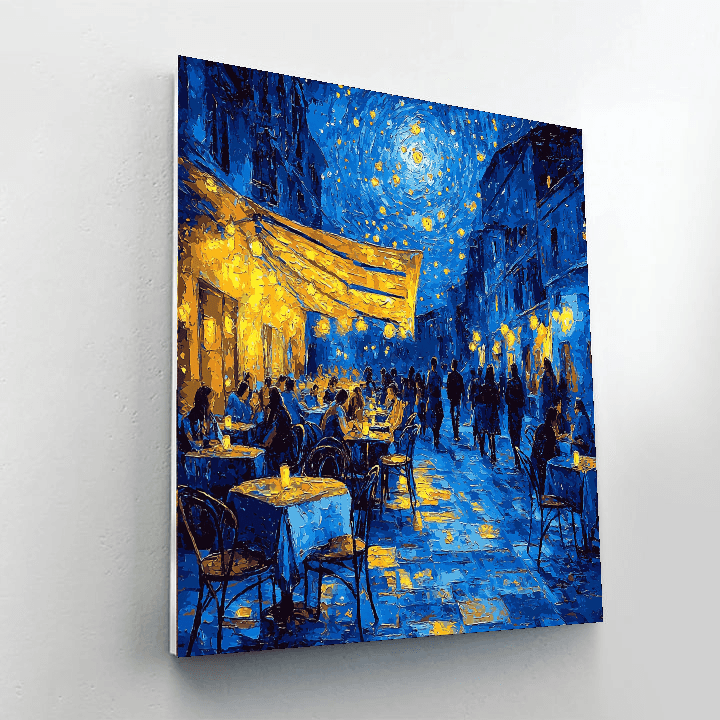 Vincent Van Gogh Inspired Café Terrace At Night Reimagined  Painting By Numbers Kit