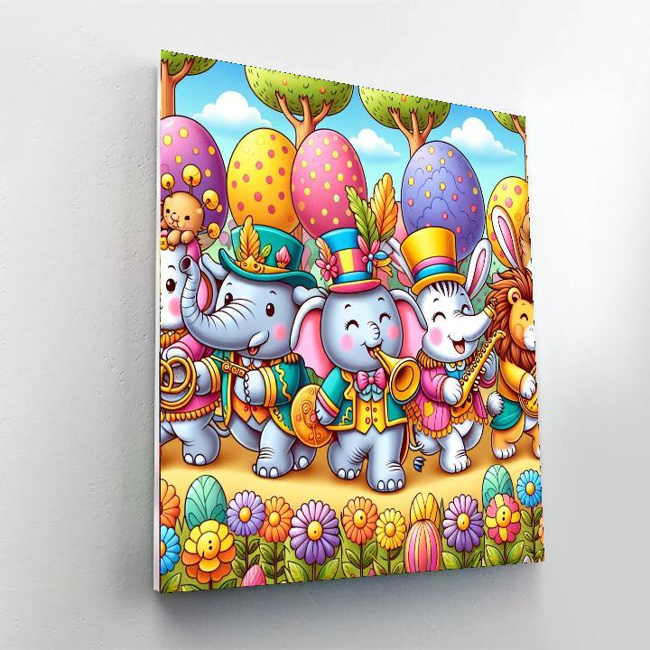 Whimsical Wildlife Parade Paint By Numbers Art