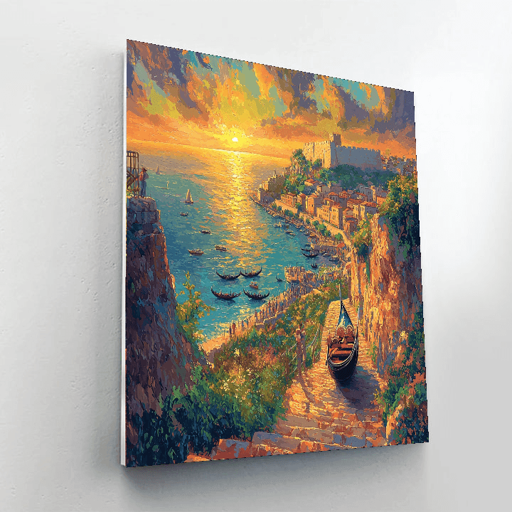 Montjuïc Cable Car - Barcelona, Spain Painting Number Kit