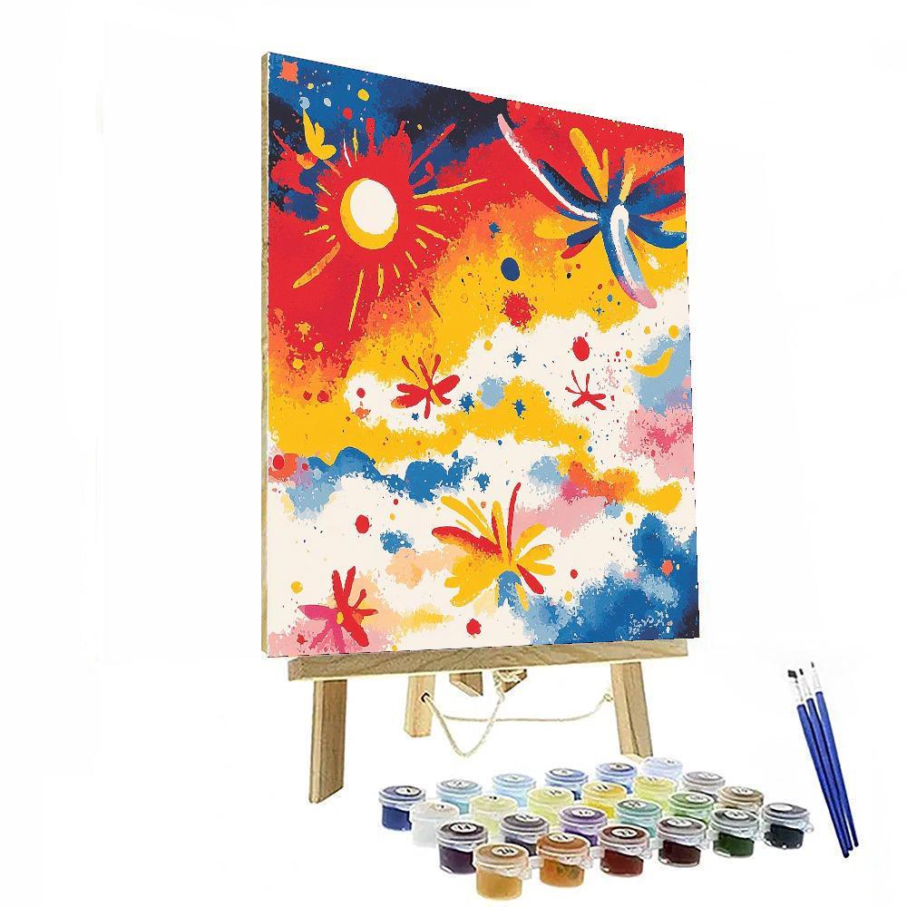 Joan Miró Inspired Whimsical Sky Adventures  Numbered Painting Kits
