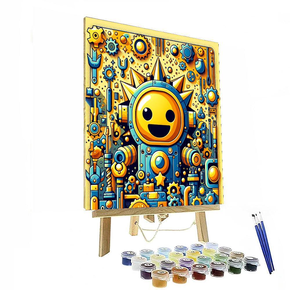 Friendly Little Robot Number Painting