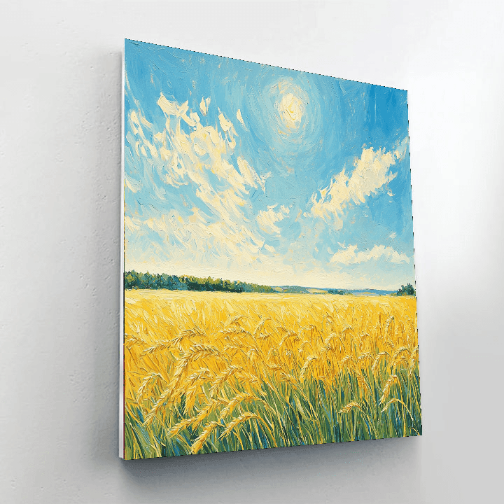 Claude Monet Inspired Radiant Sunshine Over Fields  DIY Paint By Numbers