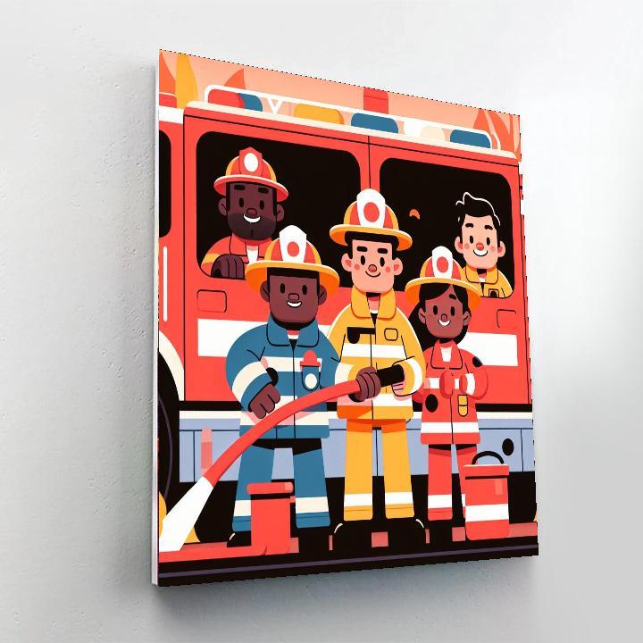 Heroic Firefighters To The Rescue Painting Number Kit
