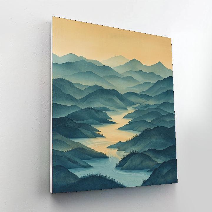 Nandalal Bose Inspired Flowing Rivers  Painting Number Kit