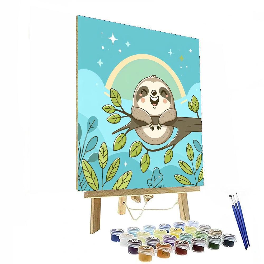 Happy Sloth Paint By Numbers