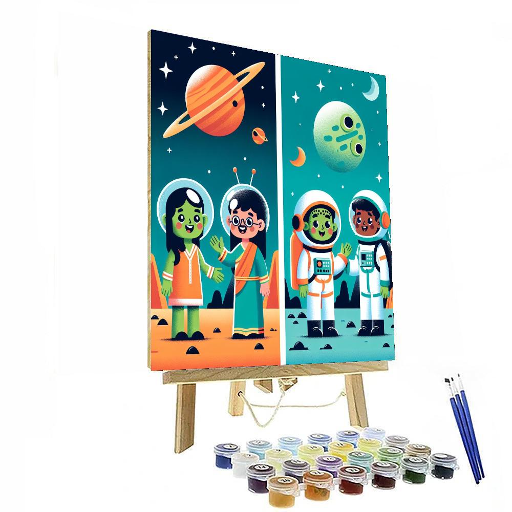 Friendly Martian Mission DIY Paint By Numbers