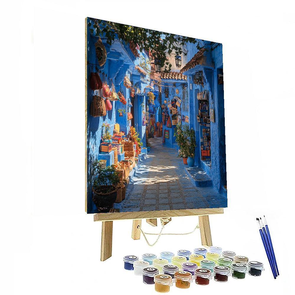 Chefchaouen's Blue Streets - Morocco Numbered Painting Kits
