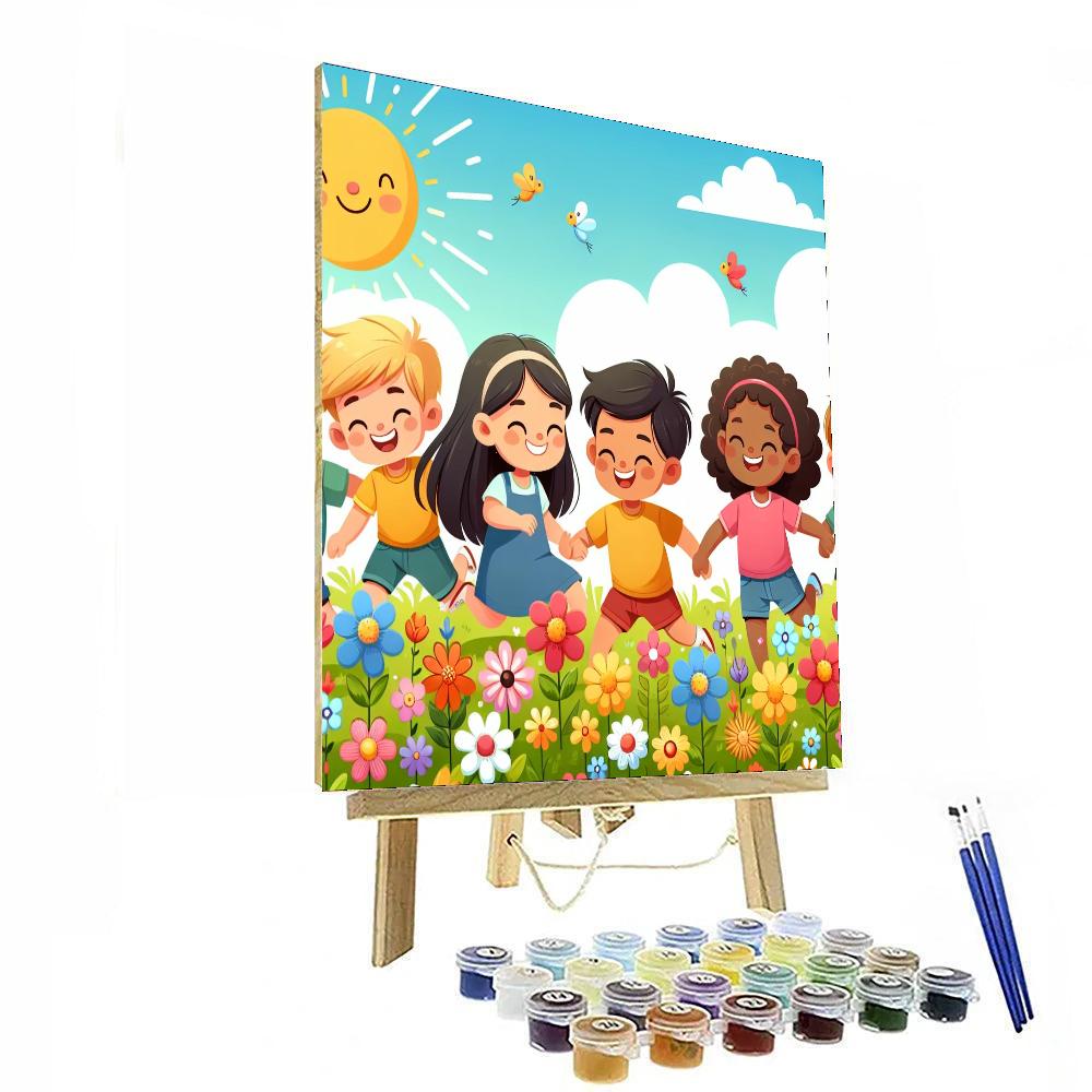 Bright Meadow Gathering Paint By Numbers