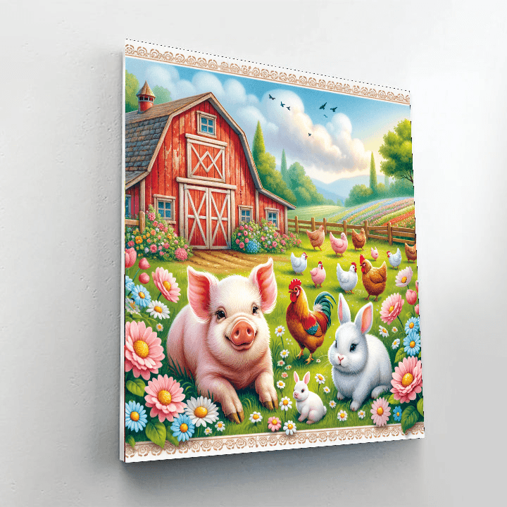 Adorable Farmyard Fun Painting Number Kit