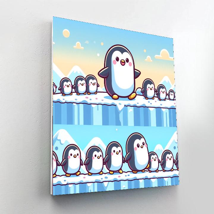 Precious Penguin Parade Painting Number Kit