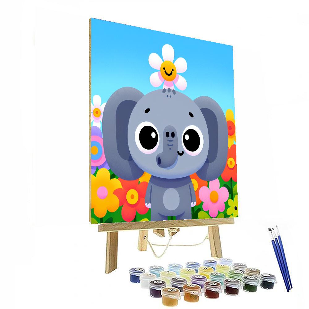 Curious Elephant Paint By Numbers Art