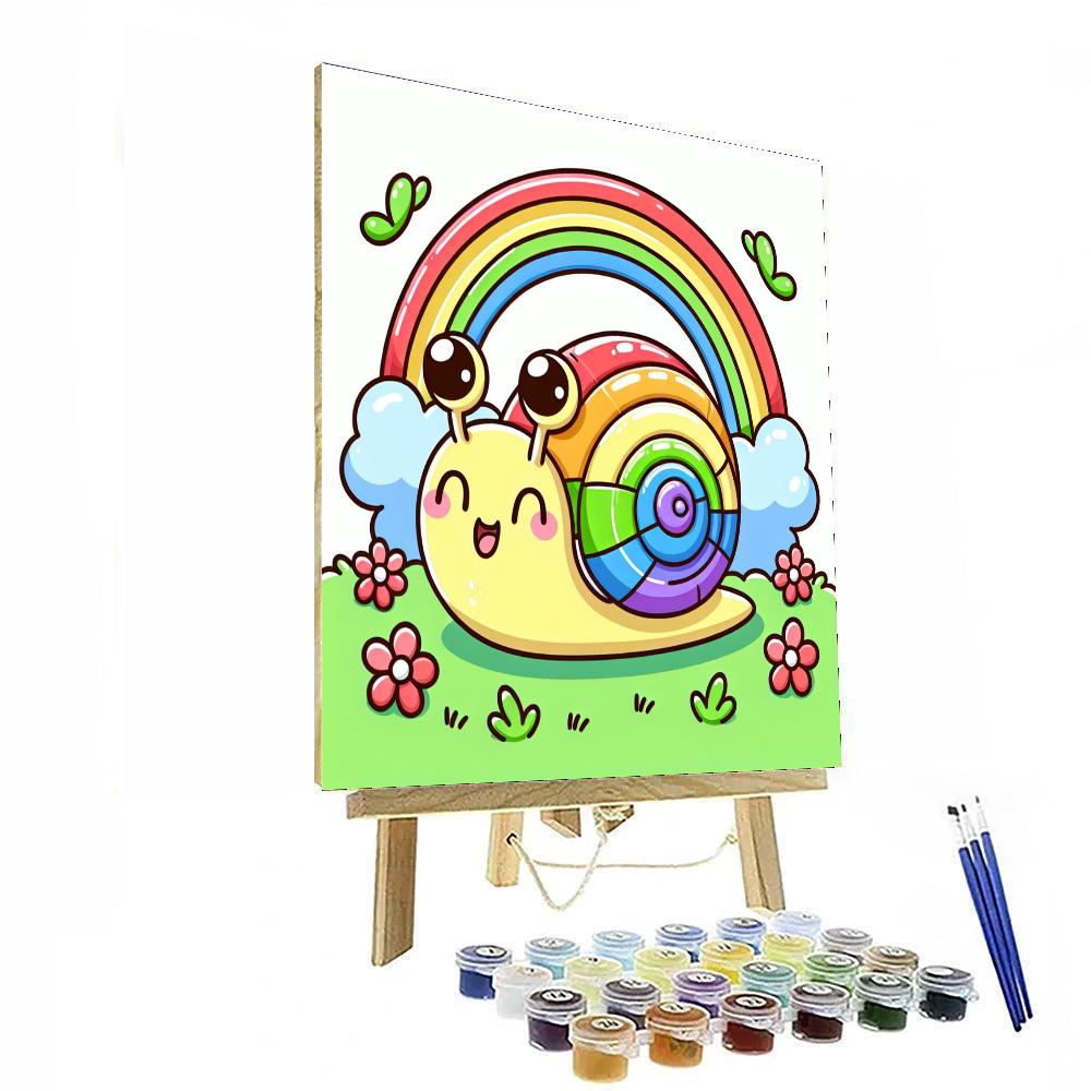 Giggling Rainbow Snail Numbered Painting Kits