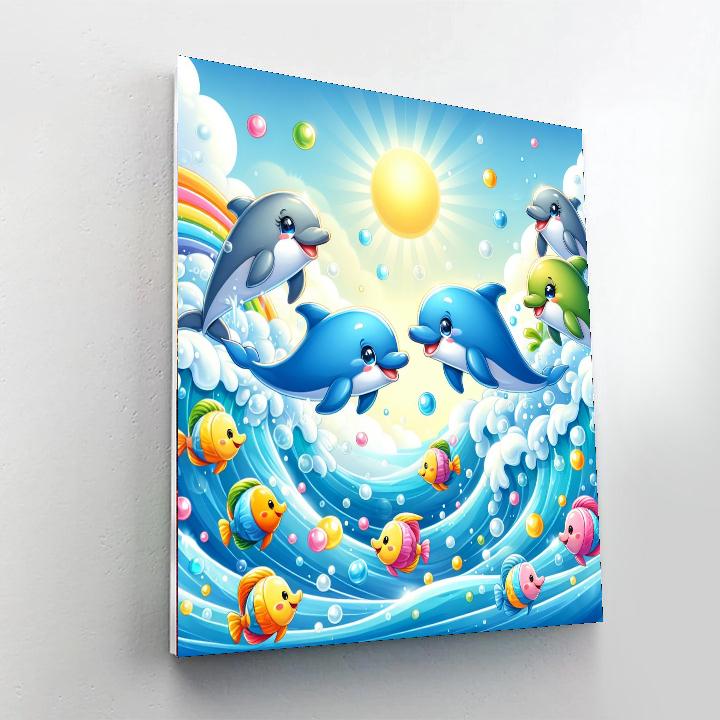 Delightful Dolphin Dance Paint By Number