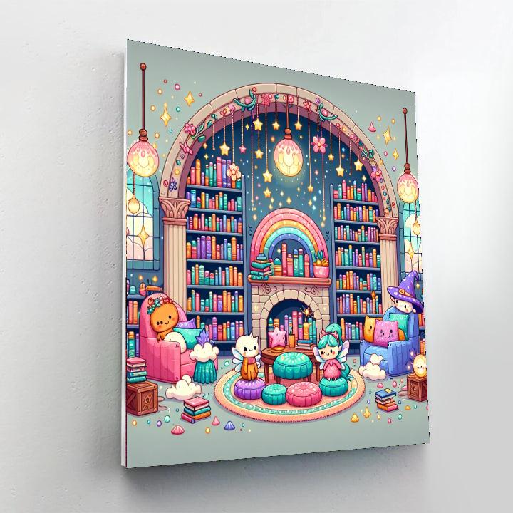 Journey Through A Magical Library Number Painting