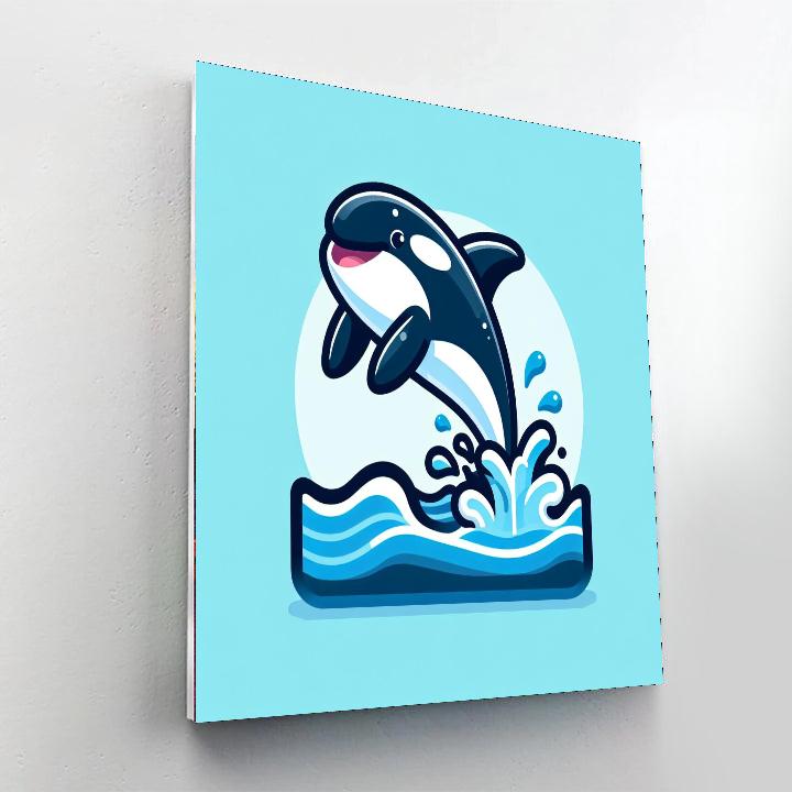 Friendly Orca Number Painting