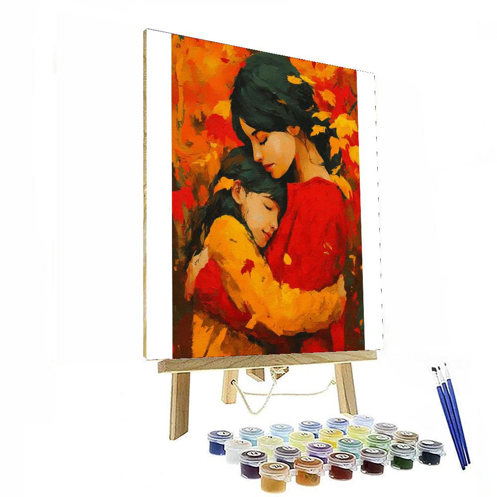 A Mother's Embrace In Autumn Numbered Painting Kits