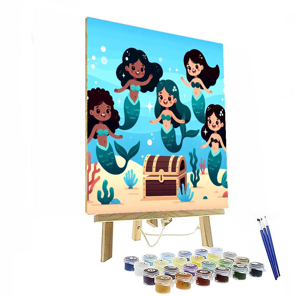 Underwater Mermaid Treasure Number Painting
