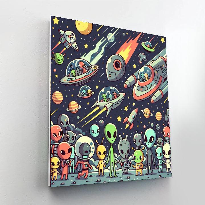 Galactic Adventures With Aliens Paint By Number