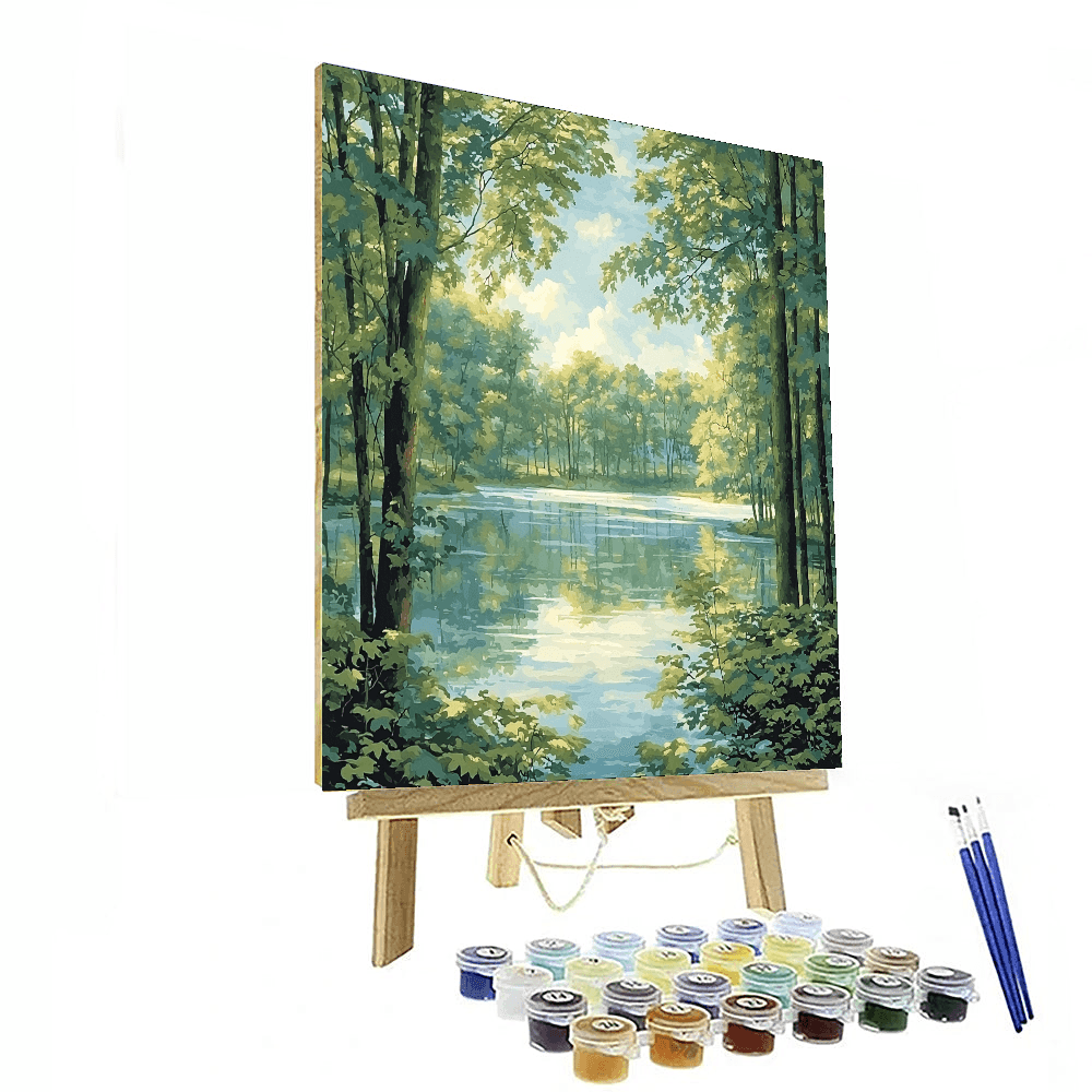 Constable Inspired Peaceful Lake Reflections - DIY Painting By Numbers Kit
