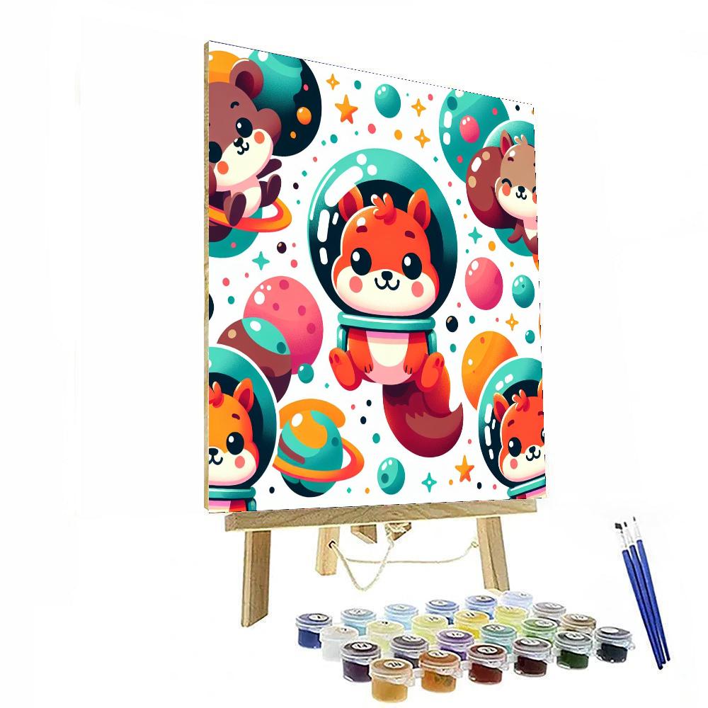 Space Safari Squirrels Numbered Painting Kits