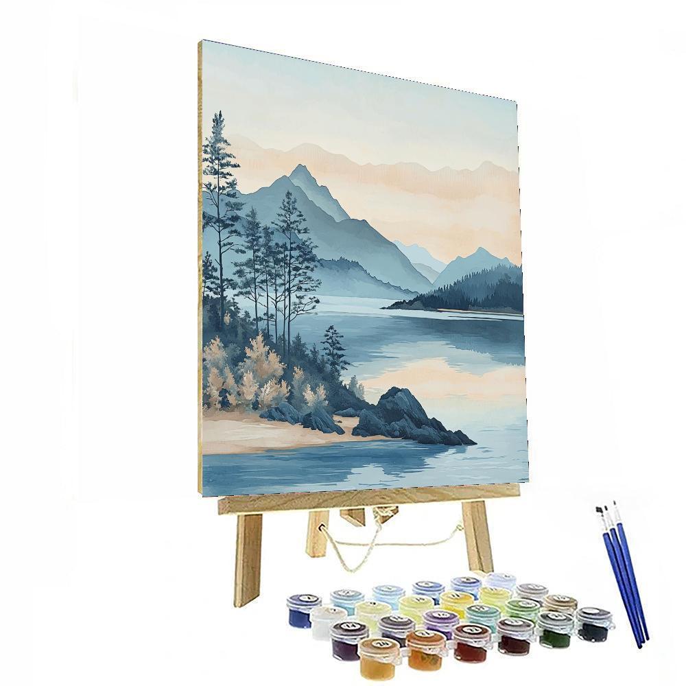 Zhao Mengfu Inspired Tranquil Shorelines  Numbered Painting Kits