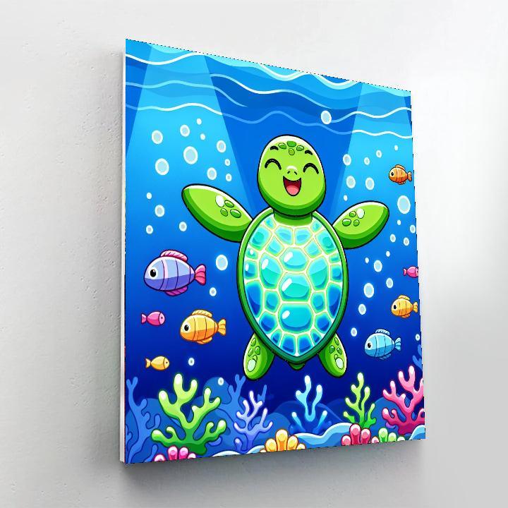 Sunny Sea Turtle DIY Paint By Numbers