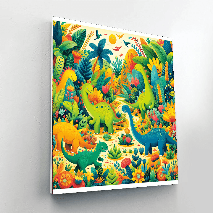Adventurous Dino Quest Paint By Numbers Art