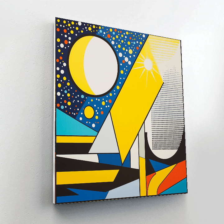Roy Lichtenstein Inspired Inspired Geometric Cosmic Echoes  Paint By Number