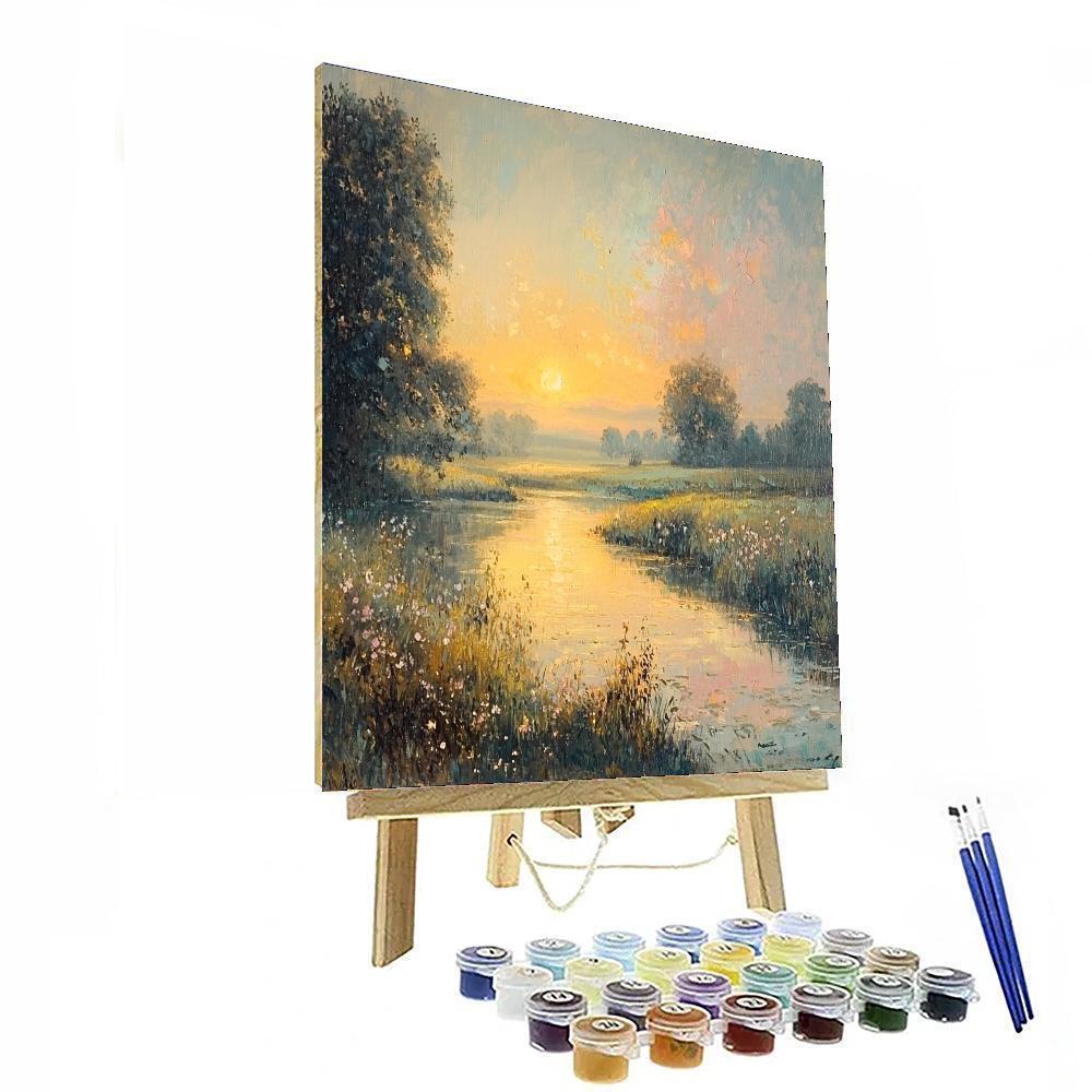 Turner Inspired Radiant Sunrise Meadow  Paint By Numbers