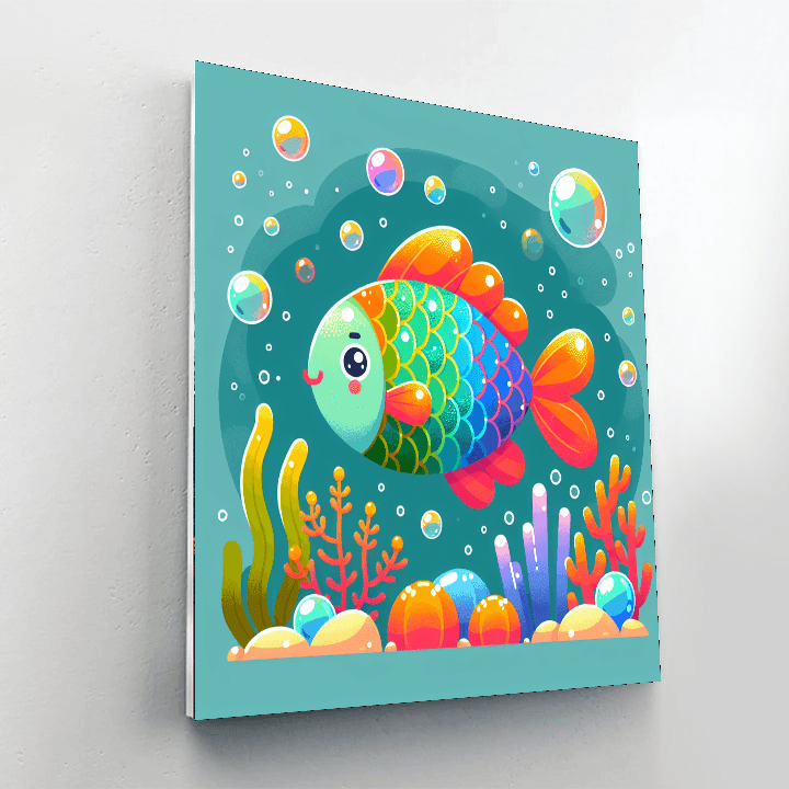 Fun Rainbow Fish Number Painting