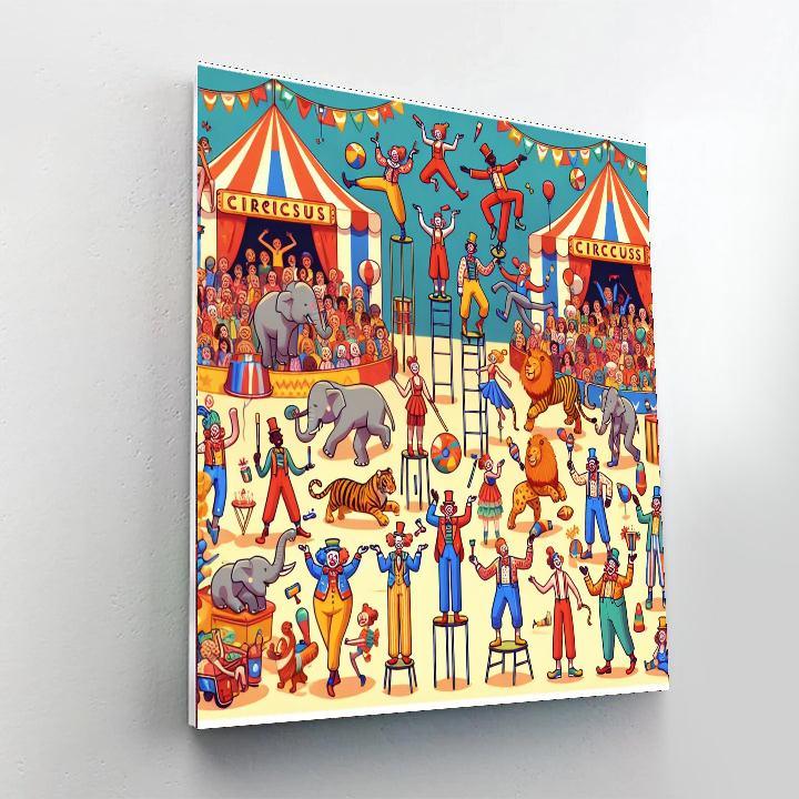 Joyful Circus Fun Paint By Numbers Art