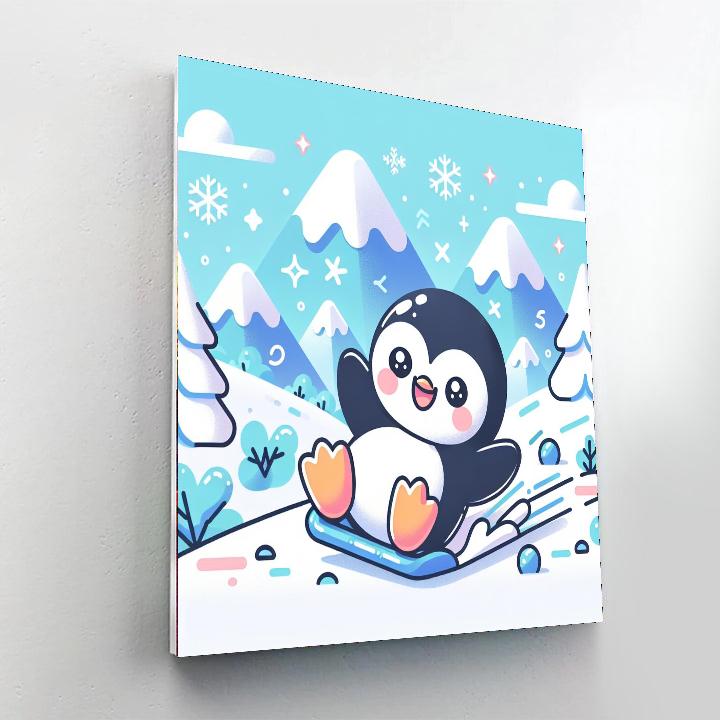 Cuddly Baby Penguin Numbered Painting Kits