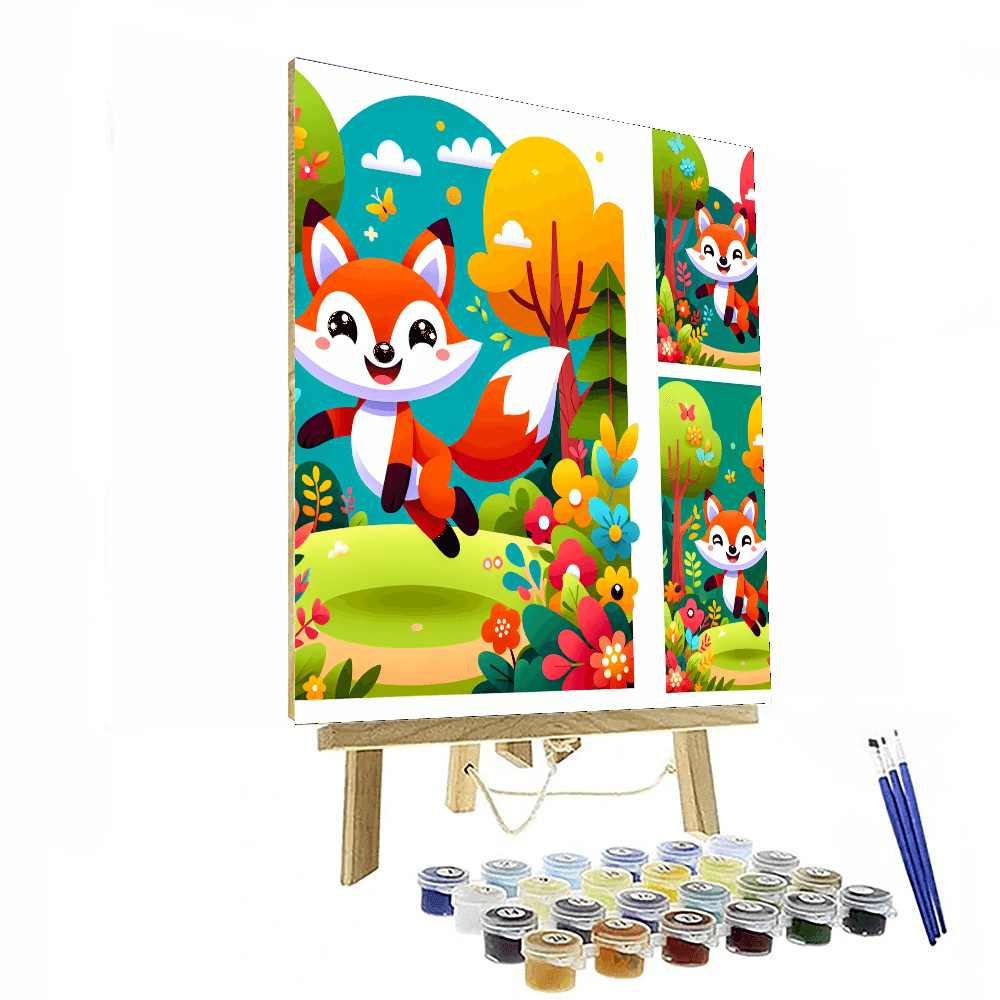 Frolicsome Fox Follies Number Painting
