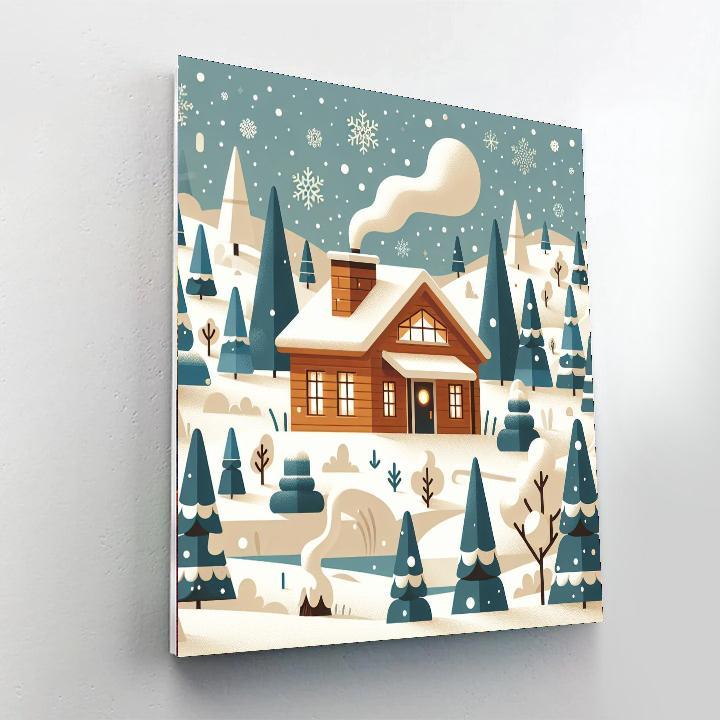 Wondrous Winter Lodge Paint By Numbers Art