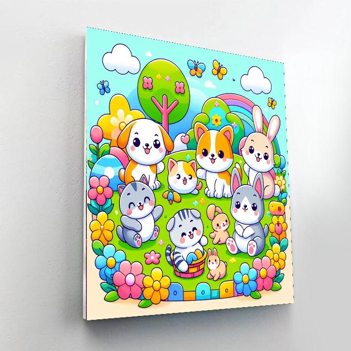 Animal Antics Painting Number Kit