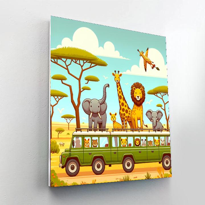 Safari Discovery Caravan Painting By Numbers Kit