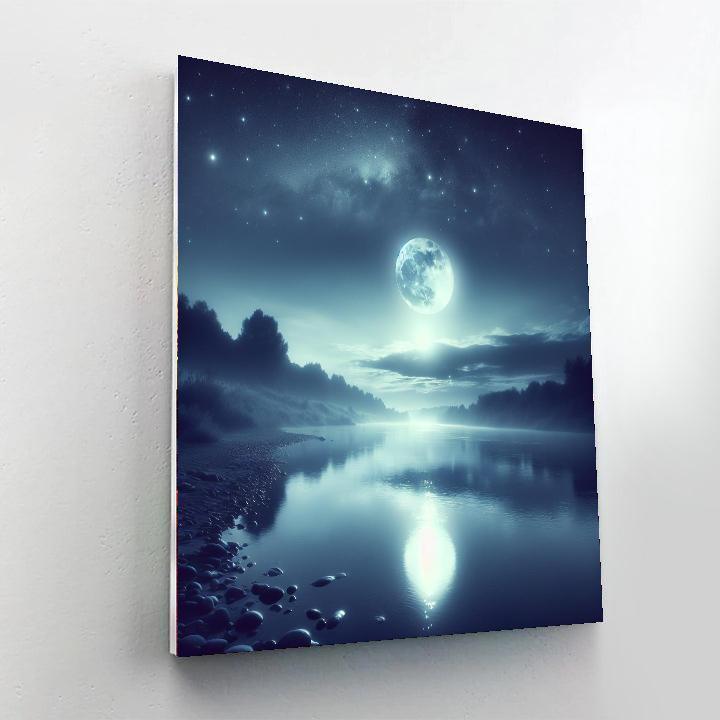 Moonlit Riverbank Paint By Numbers Art