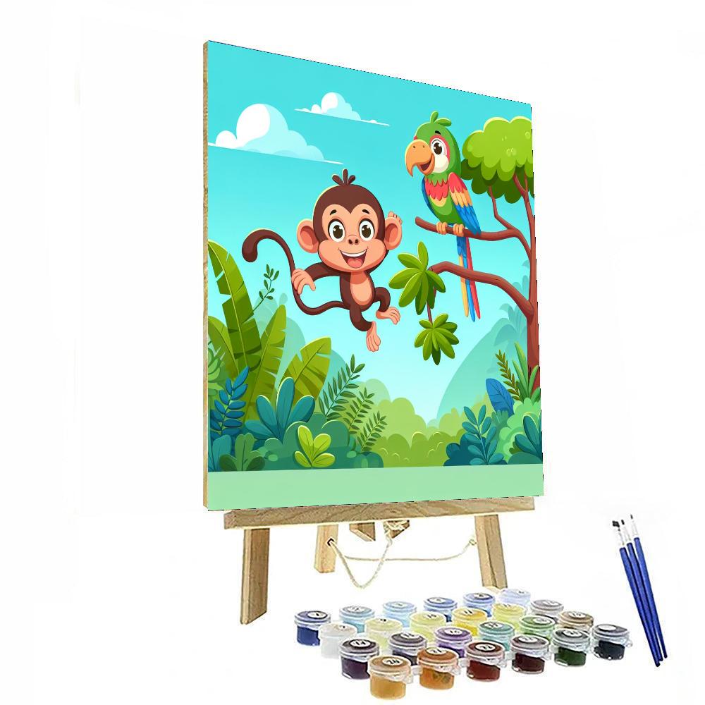 Adventure With Jungle Animals Painting Number Kit