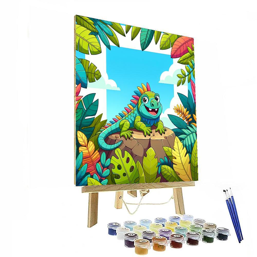 Incredible Iguana Painting Number Kit