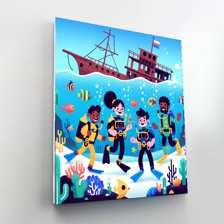 Underwater Treasure Dive DIY Paint By Numbers