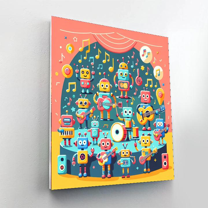 Rockin' Robots Paint By Numbers Art