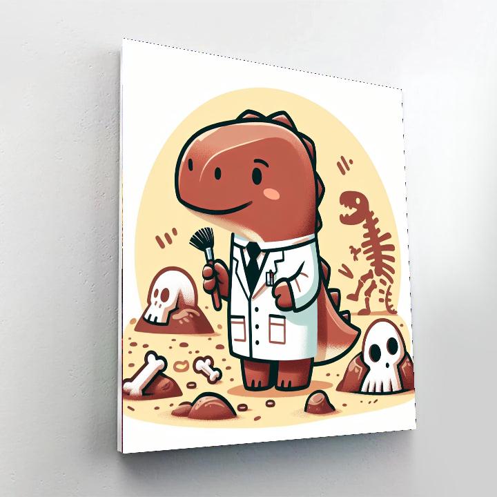 Dinosaur Paleontologist Number Painting